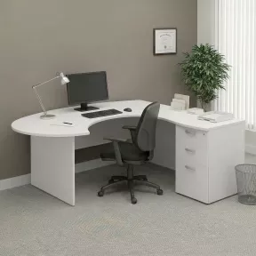 Bureau d'angle avec caisson hauteur