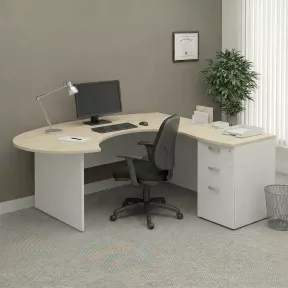 Bureau d'angle avec caisson hauteur