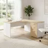 Bureau d'angle compact pied panneau avec caisson hauteur bureau So Vigo