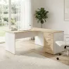 Bureau d'angle compact pied panneau avec caisson hauteur bureau So Vigo