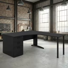 Bureau d'angle compact, avec caisson porteur bureau - So Enix