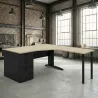 Bureau d'angle compact, avec caisson porteur bureau - So Enix