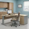 Bureau d'angle compact, avec caisson hauteur bureau - So Enix