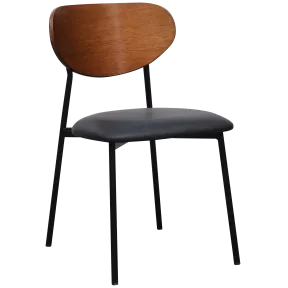 Chaise de restauration dossier bois noyer assise rembourrée So Cosy