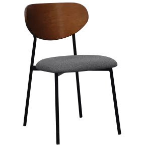 Chaise de restauration dossier bois noyer assise rembourrée So Cosy