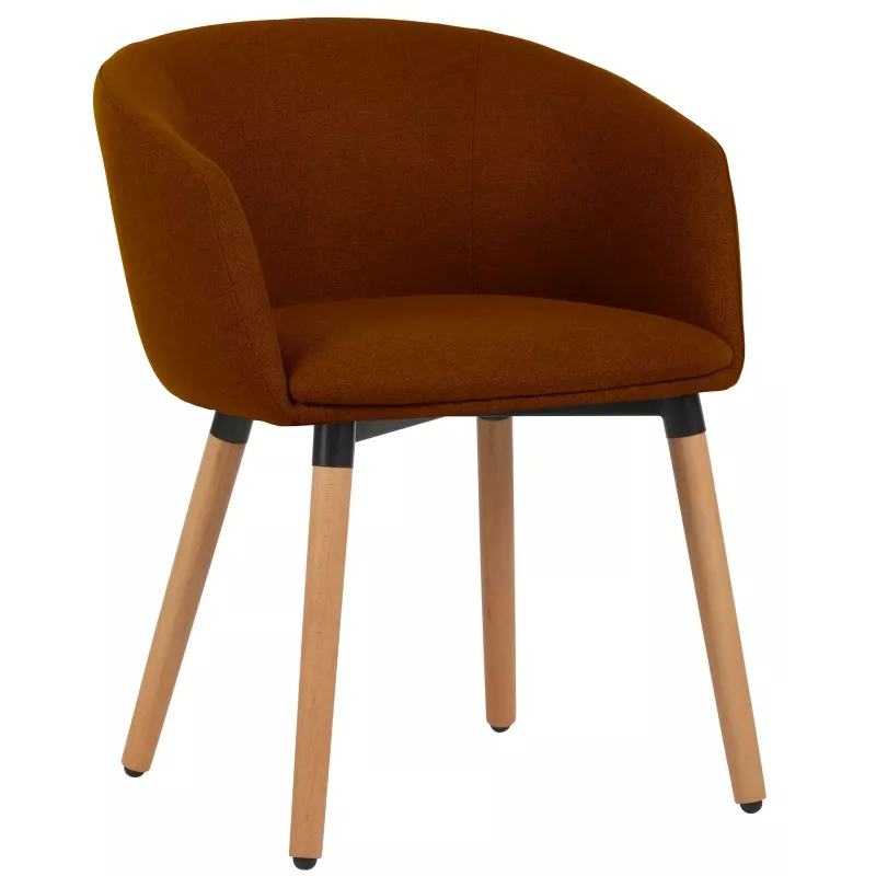 Fauteuil en tissu avec pieds bois So Fresh