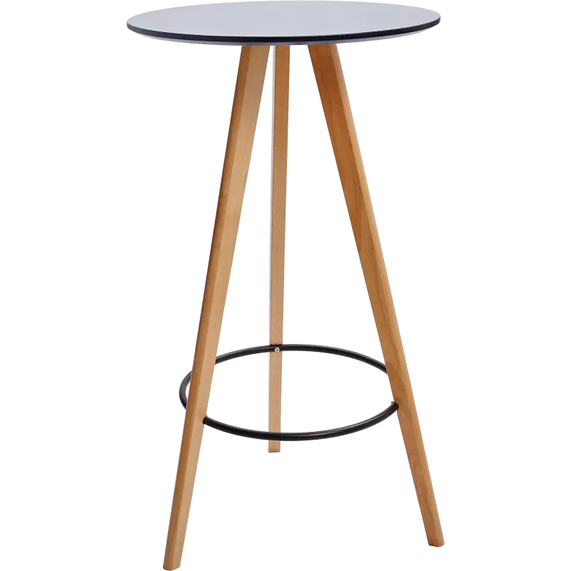 Table haute ronde bois et métal So Simple