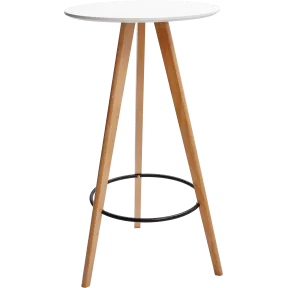 Table haute ronde bois et métal So Simple