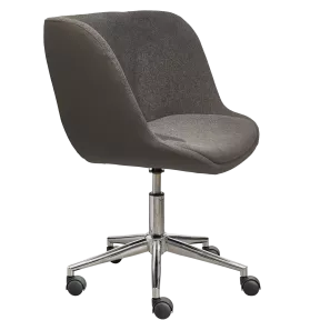 Fauteuil de réunion bi-matière sur roulettes chromées So Axis