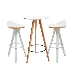 Ensemble mange-debout et deux tabourets hauts So Stable