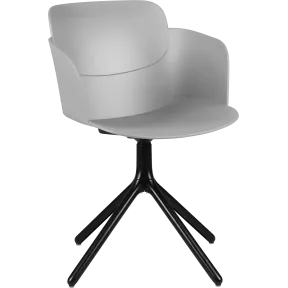 Fauteuil coque polypropylène piétement pyramide aluminium So Aura