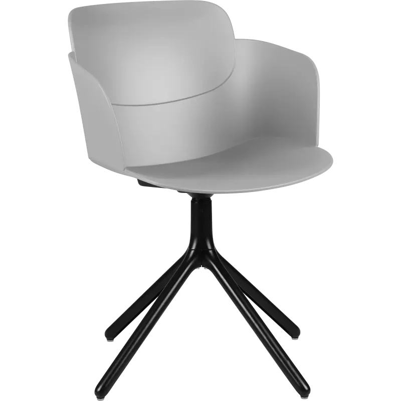 Fauteuil coque polypropylène piétement pyramide aluminium So Aura