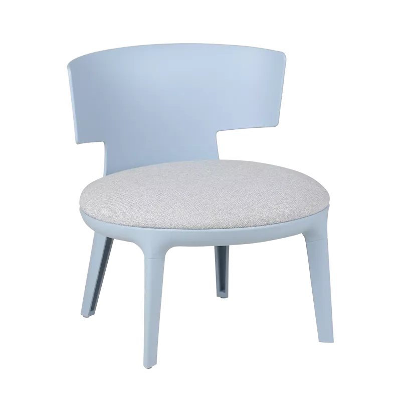 Chauffeuse d'accueil ronde en tissu chiné So Silk