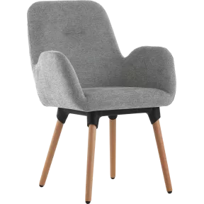 Fauteuil tissu avec pieds hêtre massif So Contour