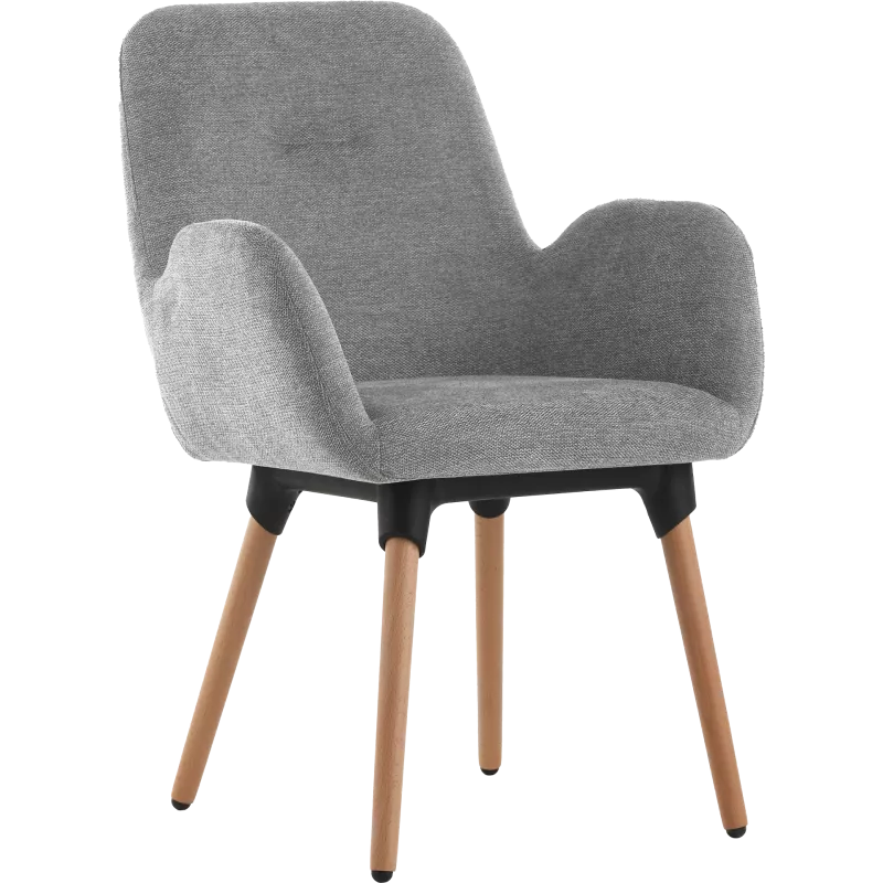 Fauteuil tissu avec pieds hêtre massif So Contour