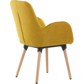 Fauteuil tissu avec pieds hêtre massif So Contour