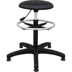 Tabouret assis-debout réglable avec repose-pieds chromé So Suede