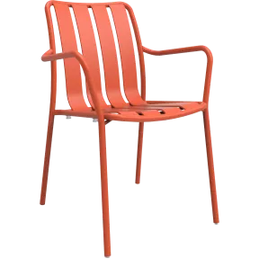 Chaise avec accoudoirs empilable en aluminium So Lounge