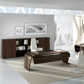 Bureau de Direction design Italien piétement extérieur avec retour So Luna