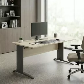 Bureau individuel réglable en hauteur avec goulotte passe-câbles So Enix