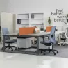 Bureau bench vis-à-vis, 2 postes, piètement fermé - So Sierro