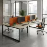 Bureau bench vis-à-vis, 2 postes, piètement fermé - So Sierro
