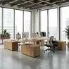 Bureau bench vis-à-vis sur crédence, 4 postes - So Sierro