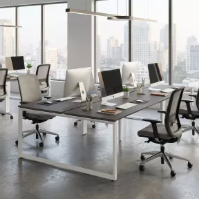 Bureau bench vis-à-vis, 2 postes, piètement fermé - So Sierro