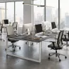 Bureau bench vis-à-vis, 2 postes, piètement fermé - So Sierro