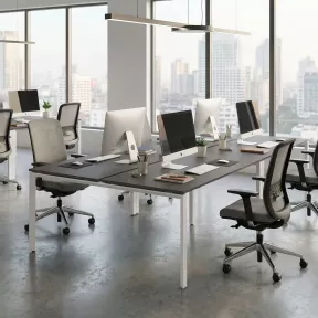 Bench bureaux vis-à-vis - Piètement ouvert, 2 postes