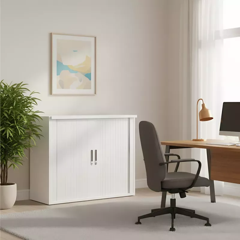 Armoire basse fermée, porte rideaux, hauteur 81 cm – So Madrid