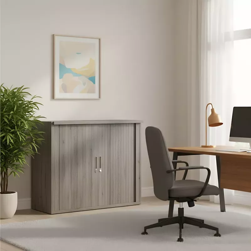 Armoire basse fermée, porte rideaux, hauteur 81 cm – So Madrid