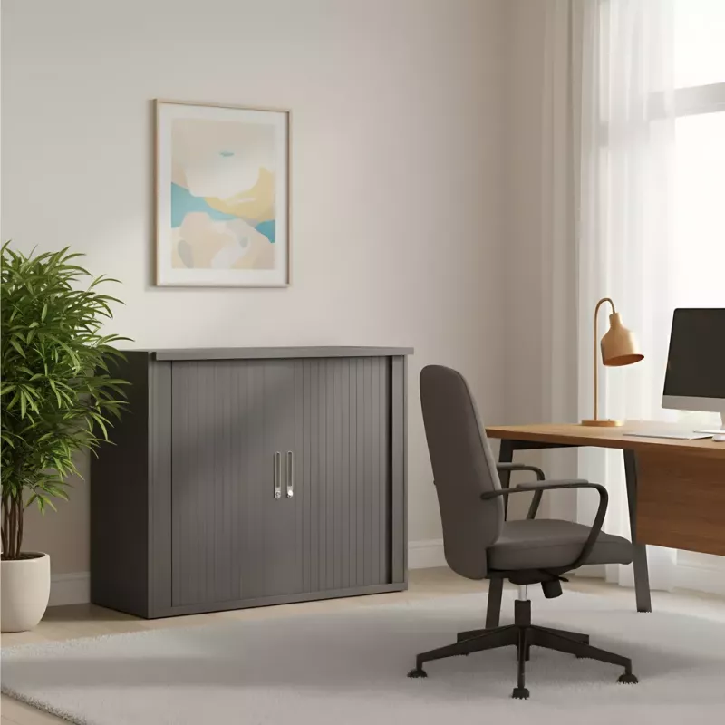 Armoire basse fermée, porte rideaux, hauteur 81 cm – So Madrid