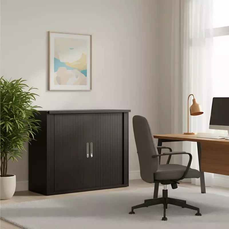 Armoire basse fermée, porte rideaux, hauteur 81 cm – So Madrid