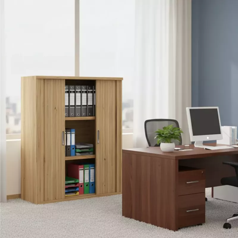 Armoire moyenne fermée, porte rideaux, hauteur 120 cm – So Madrid
