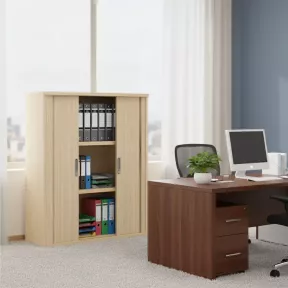 Armoire moyenne fermée, porte rideaux, hauteur 120 cm – So Madrid