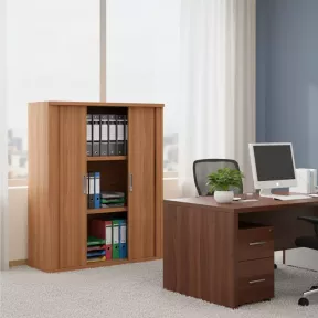 Armoire moyenne fermée, porte rideaux, hauteur 120 cm – So Madrid
