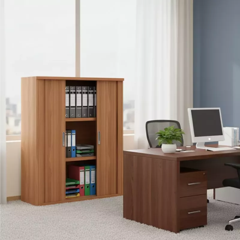 Armoire moyenne fermée, porte rideaux, hauteur 120 cm – So Madrid