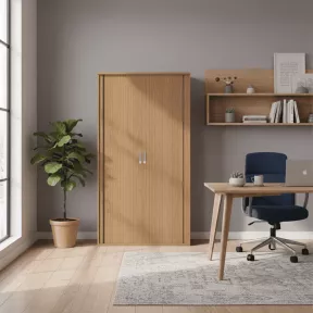 Armoire de rangement avec fermeture rideaux PVC H 196 cm