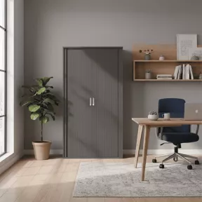 Armoire de rangement avec fermeture rideaux PVC H 196 cm