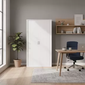 Armoire de rangement avec fermeture rideaux PVC H 196 cm