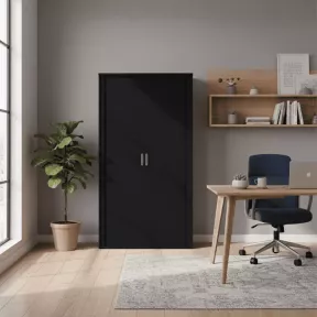 Armoire de rangement avec fermeture rideaux PVC H 196 cm