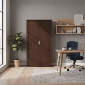 Armoire de rangement avec fermeture rideaux PVC H 196 cm