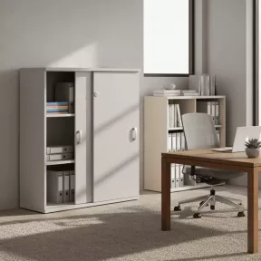 Armoire rangement, portes coulissantes H 120 cm: 2 tailles