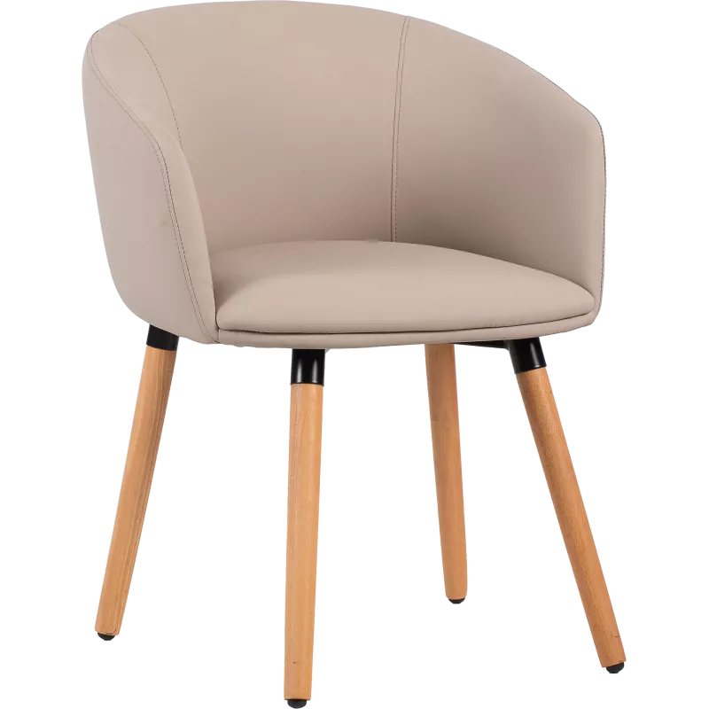 Fauteuil en tissu avec pieds bois So Fresh