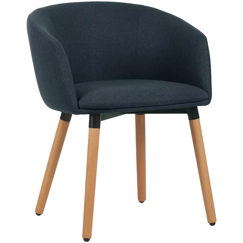 Fauteuil en tissu avec pieds bois So Fresh