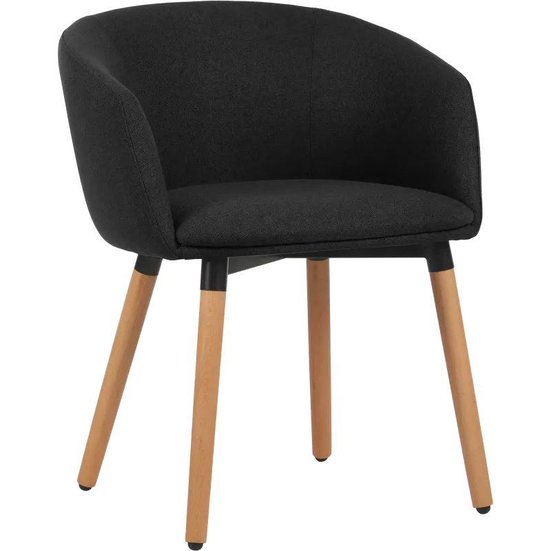 Fauteuil en tissu avec pieds bois So Fresh