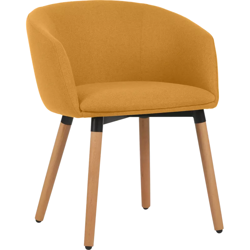 Fauteuil en tissu avec pieds bois So Fresh