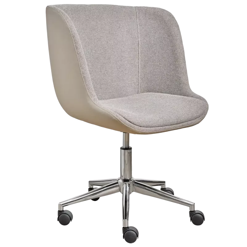 Fauteuil de réunion bi-matière sur roulettes chromées So Axis