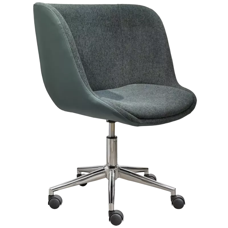 Fauteuil de réunion bi-matière sur roulettes chromées So Axis